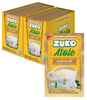ZUKO Atole Vanilla packet showing fortified formula for quick nourishment.
