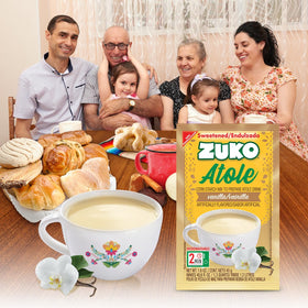 ZUKO Atole Vanilla stir demonstrates easy mix with hot water.