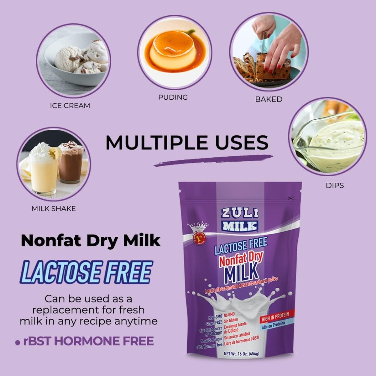 Zulimilk Nonfat Dry Milk latte preparation for cafe-style drinks.