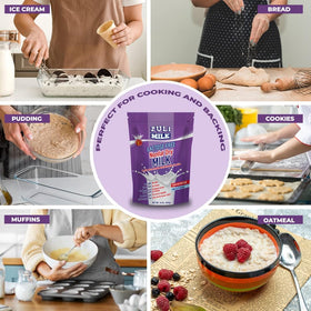 Zulimilk Measuring spoon usage for quick rehydration and recipes.