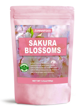 Zunhai Food edible salted sakura blossoms handpicked for premium garnish.