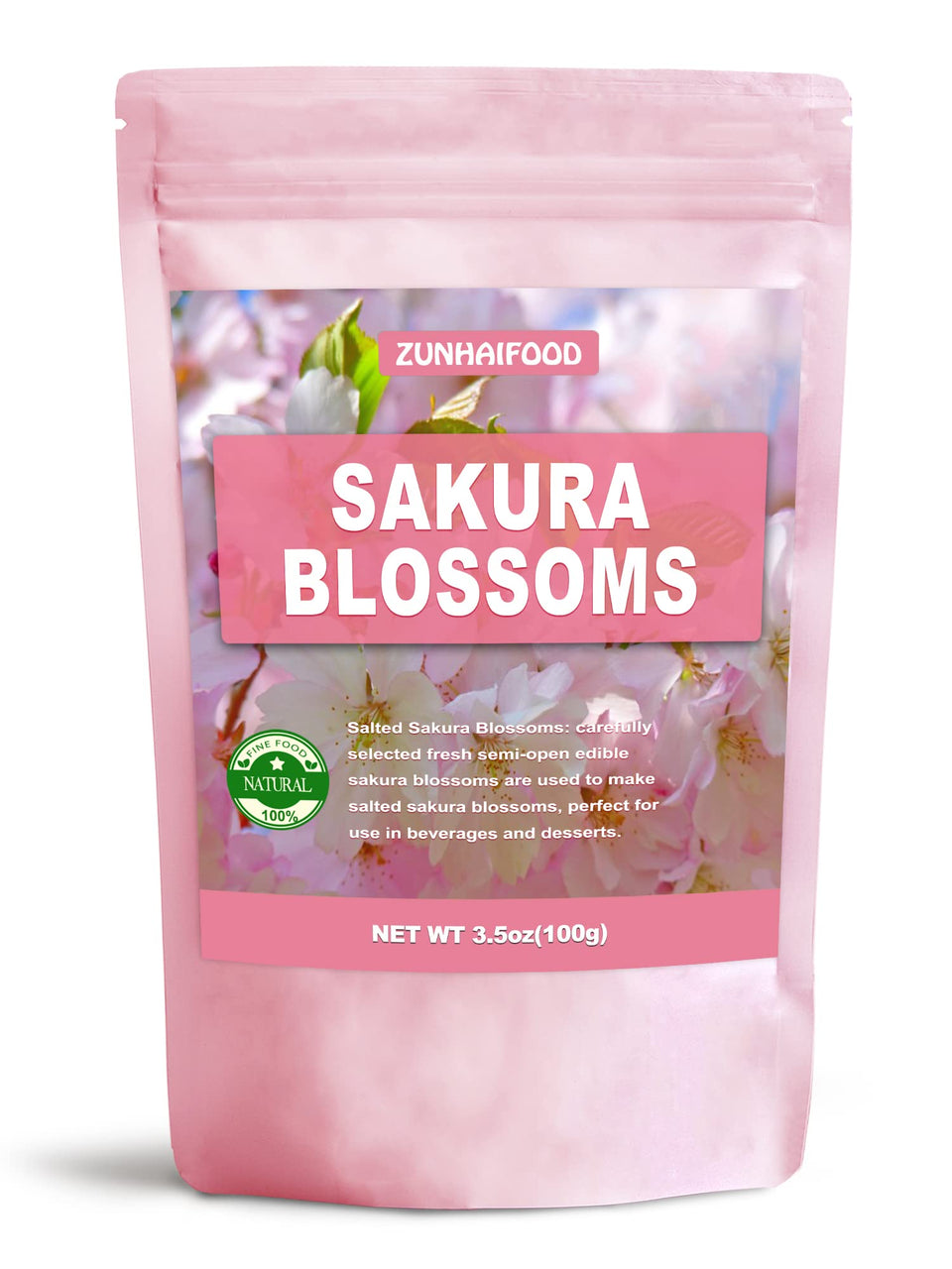 Zunhai Food edible salted sakura blossoms handpicked for premium garnish.