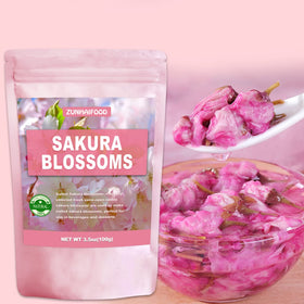Zunhai Food pickled sakura blossom close-up shows vibrant petals and texture.