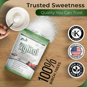 Zveet Birch Xylitol chewing gum provides minty, sugar-free freshness.