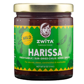 Zwita Mild Harissa jar front view adds authentic Tunisian flavor to soups