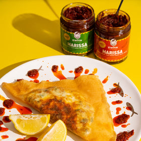 Zwita Mild Harissa on bread with olive oil creates a flavorful dip