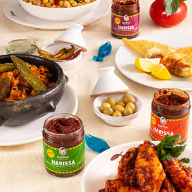 Zwita Spicy Harissa bread dip pairs with olive oil.