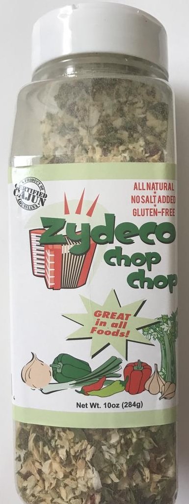 Zydeco Chop Chop Cajun Seasoning Base shaker for quick flavor in jambalaya and more.