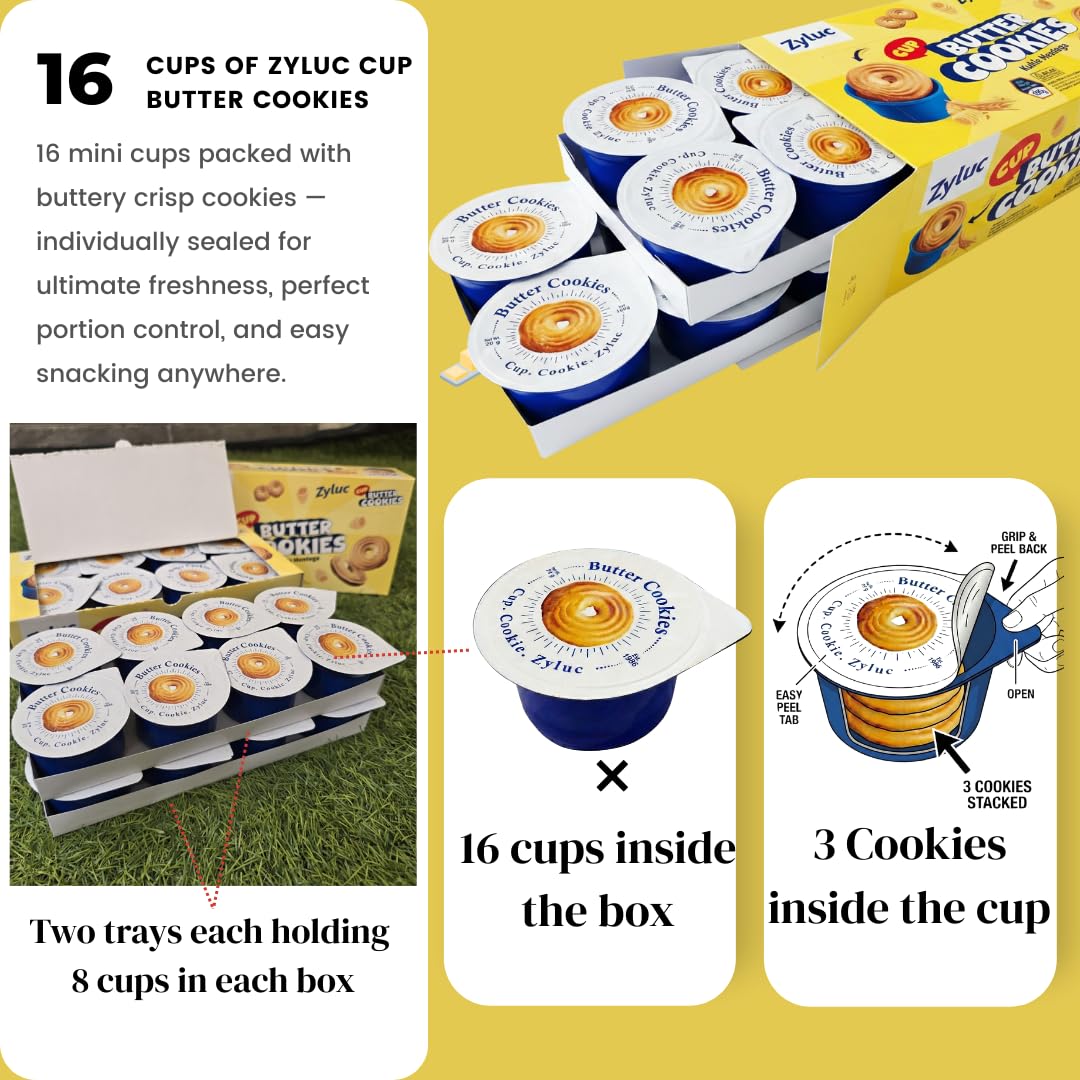 Zyluc Butter Cookies travel snack cups simplify sharing on journeys.
