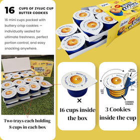 Zyluc Butter Cookies travel snack cups simplify sharing on journeys.
